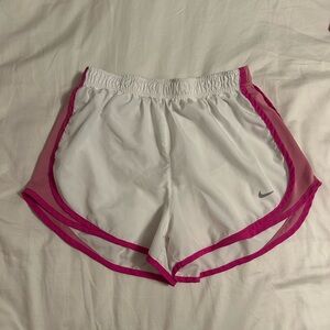 Nike Women's Athletic Shorts in White and Pink